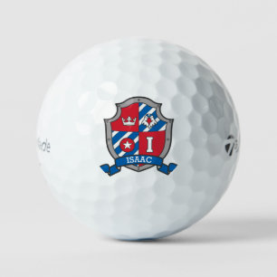 Balles De Golf Eagle I monogramme rouge crête bleue Boules de gol