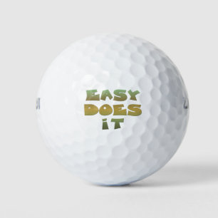 Balles De Golf Easy It Slogan Green Gold