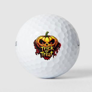 Balles De Golf Éffrayant "Trick or Treat" Citrouille Halloween Ar