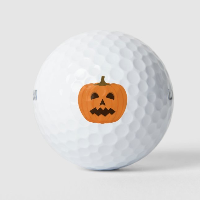 Balles De Golf Éffrayant visage citrouille d'Halloween. Cute Jack (Devant)