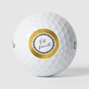 Balles De Golf Élégant feuille d'or piano touches script pianiste