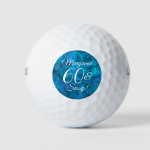 Balles De Golf Elégant Ocean Blue 60 et Sassy Birthday Party
