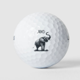 Balles De Golf Elephant Animal Monogram Art