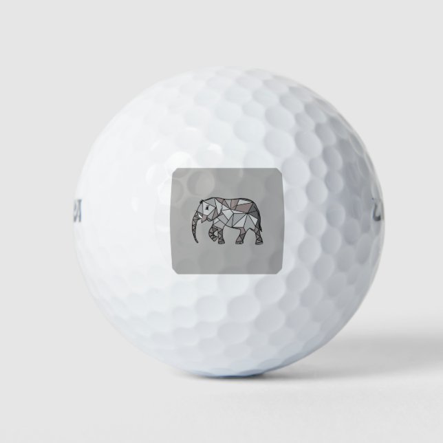 Balles De Golf éléphant géométrique, gris évêque 2 (Devant)