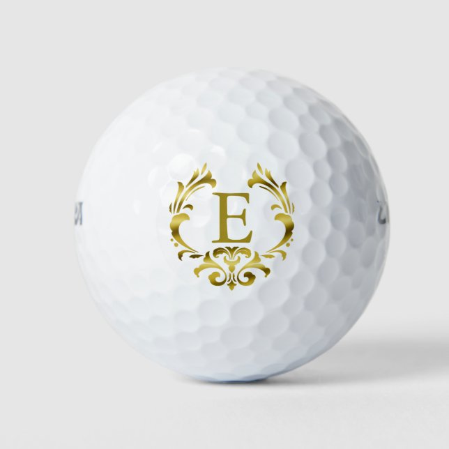 Balles De Golf Emblème de monogramme d'huile d'or (Devant)