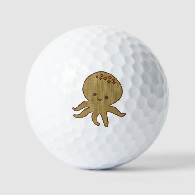 Balles De Golf Embroderie de caricature octopus mignonne Imprimer (Recto)