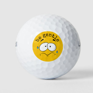 Balles De Golf Emoji jaune inquiet