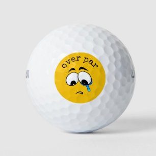 Balles De Golf Emoji jaune triste