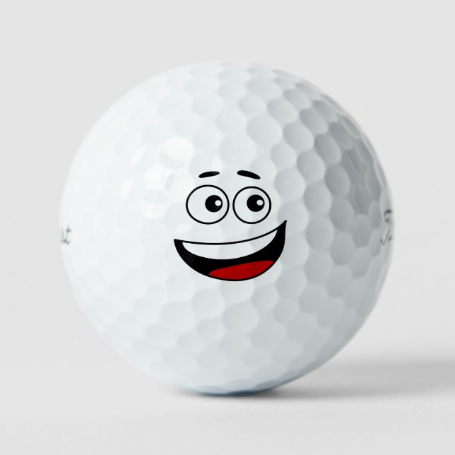 Balles De Golf Emoticon du visage souriant (Recto)