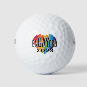 Balles De Golf Engaygué 2023 Fiançailles gay Rainbow LGBTQ Pride