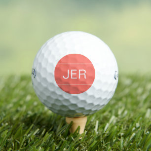 Balles De Golf Équipement de golf Monogramme Initiales Corail