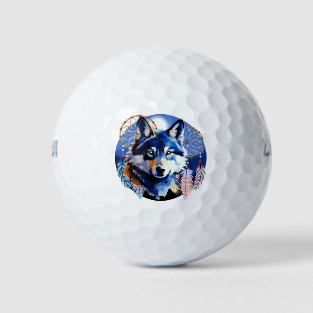 Balles De Golf Esprit animal indigène Wolf (Devant)