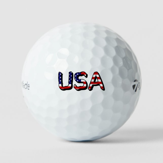 Balles De Golf États-Unis superposés sur le drapeau américain tmt (Recto)