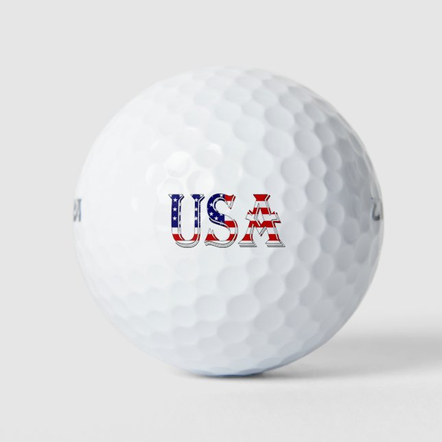 Balles De Golf États-Unis superposés sur le drapeau américain wu  (Devant)