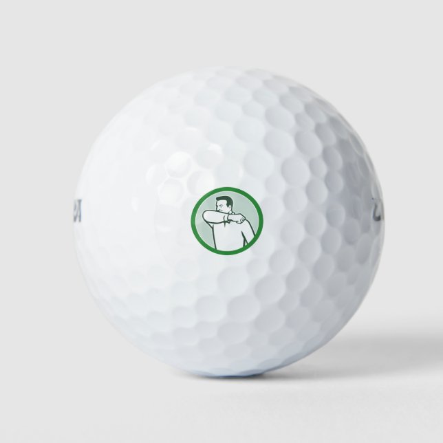 Balles De Golf Éternuement ou tousser dans l'icône du coude cercl (Devant)