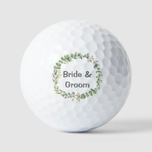 Balles De Golf Eucalyptus feuille fleurie mariée et marié mariage
