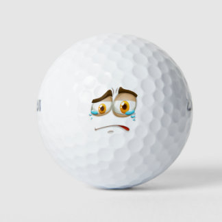 Balles De Golf Expression de visage triste