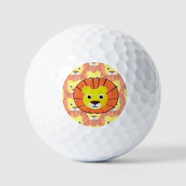 Balles De Golf Face de lion mignonne sur tout le Motif d'impressi (Recto)