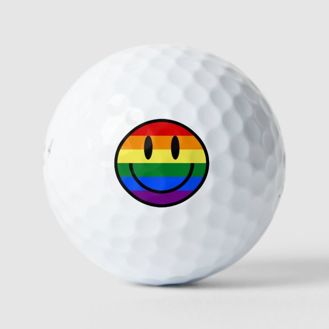 Balles De Golf Face souriante arc-en-ciel (Devant)