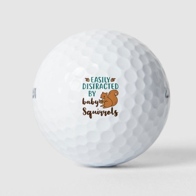 Balles De Golf Facilement distrait par l'écureuil de bébé (Devant)
