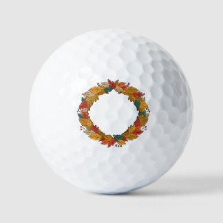 Balles De Golf Fall Leaf Wreath Circle