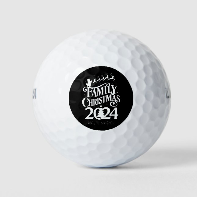 Balles De Golf Famille Noël 2024 Souvenirs ensemble assortis (Devant)