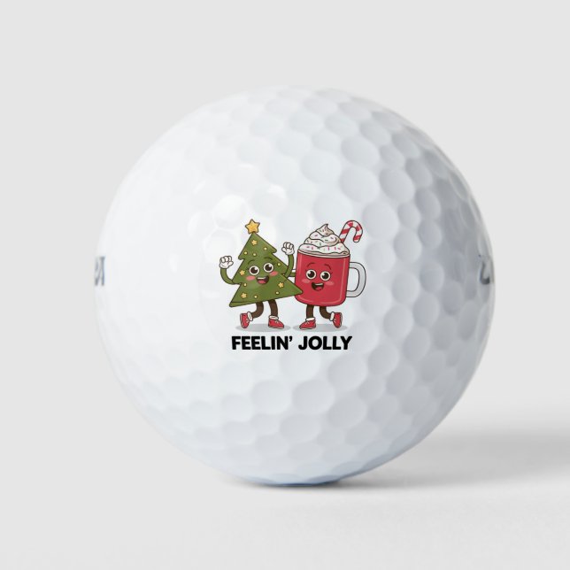 Balles De Golf Feelin Jolly Noël Arbre café Lover hiver (Devant)