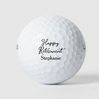 Balles De Golf Fête de retraite élégante noire et blanche
