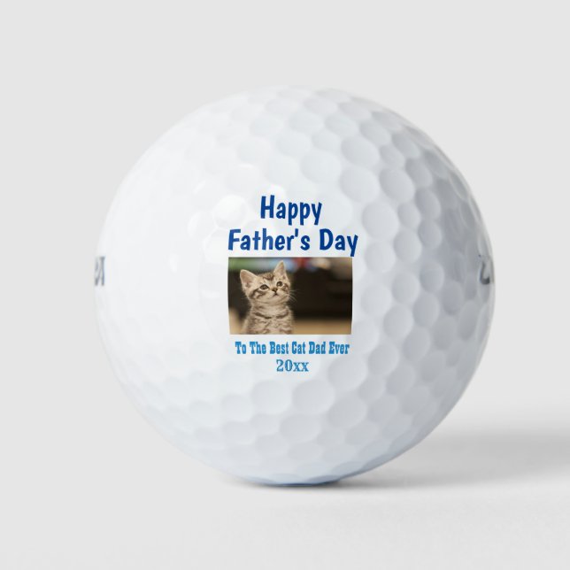 Balles De Golf Fête des pères Chat Papa Meilleur au monde de la p (Devant)