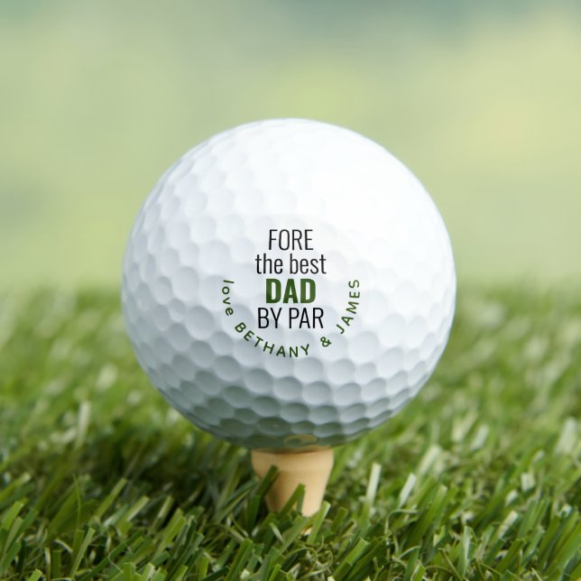 Balles De Golf Feu meilleur papa par par par de Nom enfant (T-shirt Insitu)