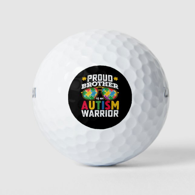 Balles De Golf Fier Frère D'Une Famille De Guerriers Autistes (Devant)