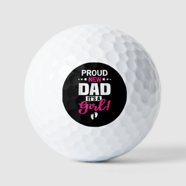Balles De Golf Fier Nouveau Papa C'est une fille (Recto)
