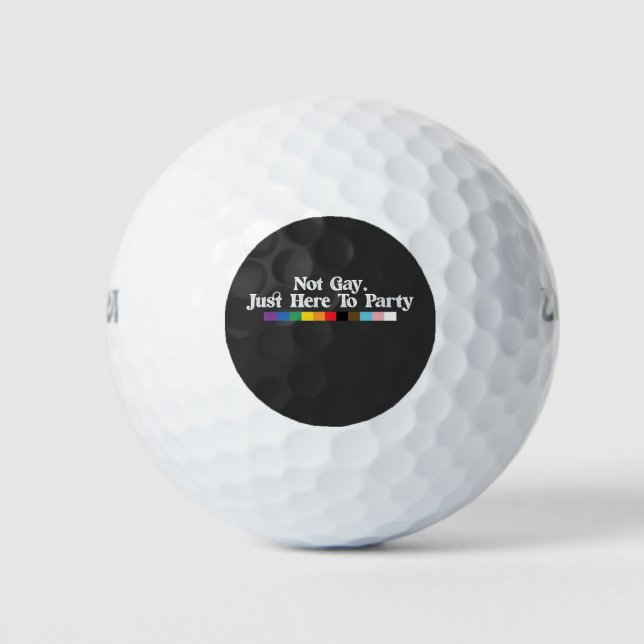 Balles De Golf Fierté LGBT Pas Gay Juste Ici Pour Soutenir La Fêt (Devant)