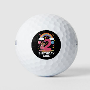 Balles De Golf Fille de deux ans anniversaire mignonne 2ème anniv