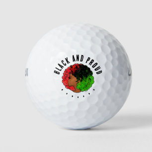 Balles De Golf Fille noire panafricaine femme rouge vert fierté a