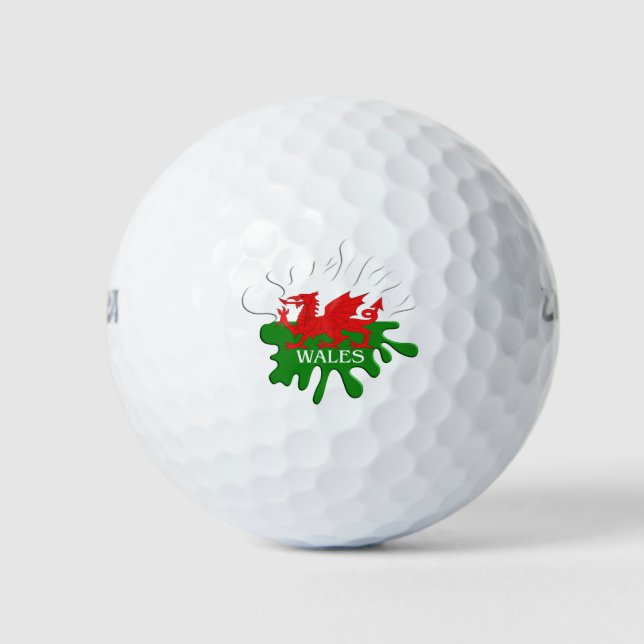 Balles De Golf Flag de Welsh (Devant)