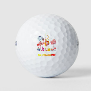 Balles De Golf Flamant rose Joyeux HalloThanksmas Drôle Halloween