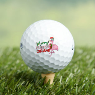 Balles De Golf Flamant rose Joyeux Noël, Conception personnalisée