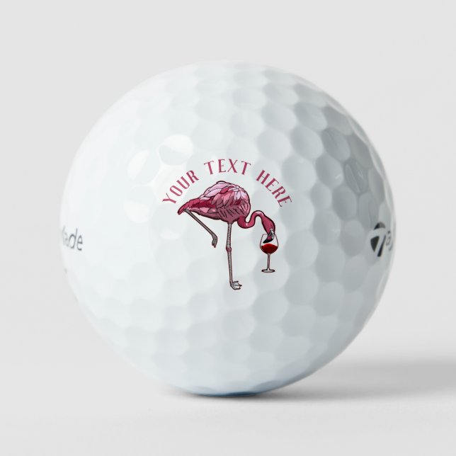 Balles De Golf Flamant rose personnalisé Boisson de vin nouveauté (Recto)
