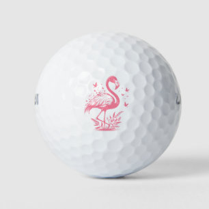 Balles De Golf Flamingo rose et papillons