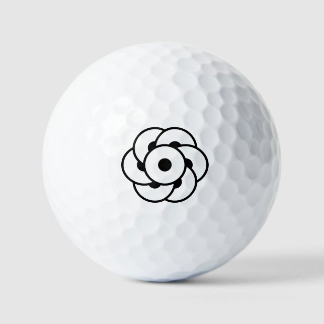 Balles De Golf Fleur circulaire de culture - Art Cosmique Géométr (Recto)