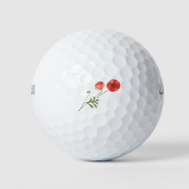 Balles De Golf Fleur de pavot (Devant)
