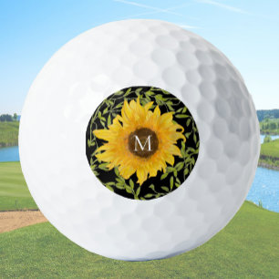 Balles De Golf Fleur de soleil jaune Floral personnalisé femmes