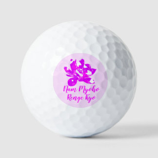 Balles De Golf Fleur Lotus Spirituelle Rose & Blanc Symétrie