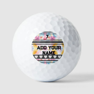 Balles De Golf Fleurs Colorées - Chaussettes avec Nom et Numéro
