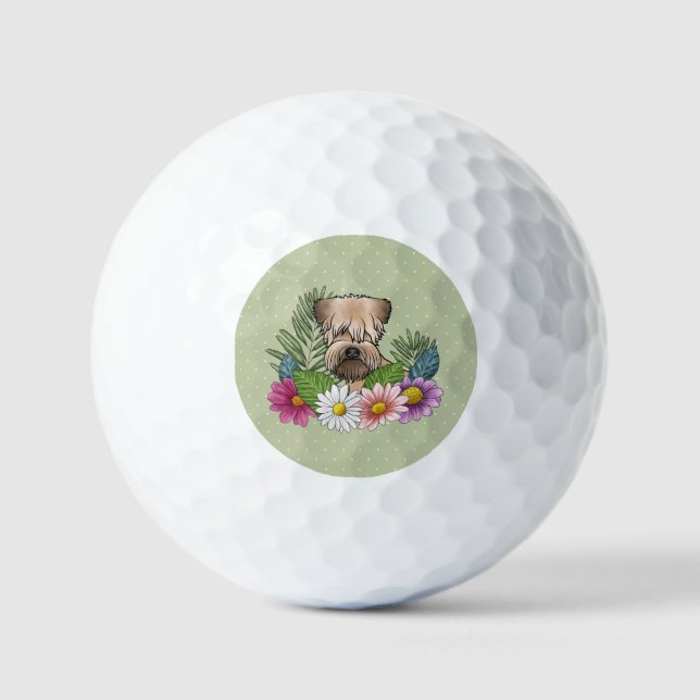 Balles De Golf Fleurs colorées Vertes Roue Roue Roue Verte (Recto)