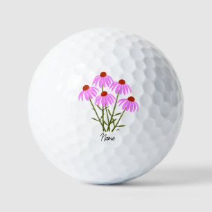 Balles de Golf Fleurs de Coneflower Violettes Avec