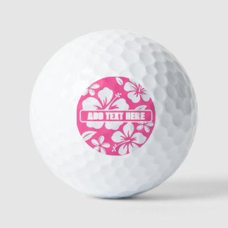 Balles De Golf Fleurs de plage rose tropicale