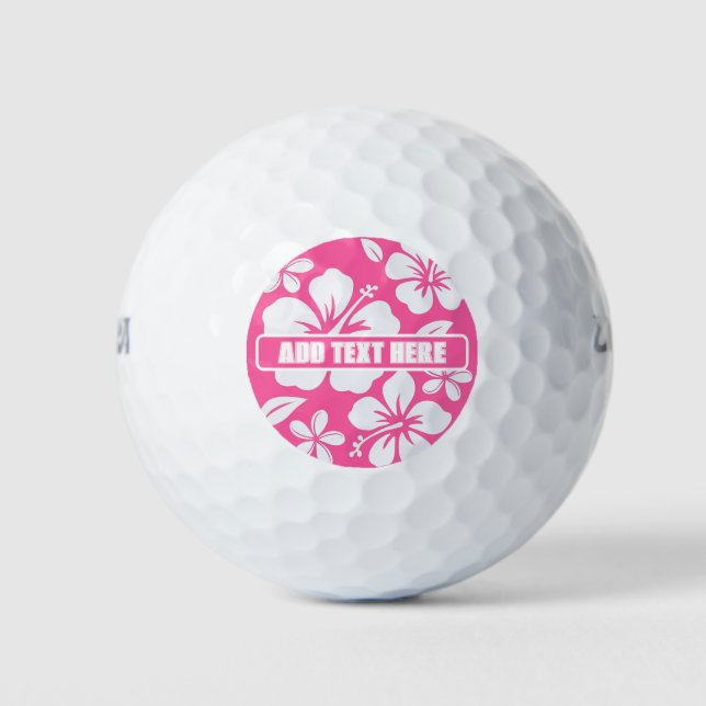 Balles De Golf Fleurs de plage rose tropicale (Devant)