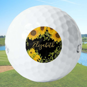 Balles De Golf Fleurs de soleil jaunes Floral coutumes dames Call